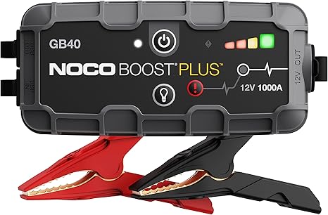 NOCO Boost GB40: 1000A UltraSafe Jump Starter – 12V Lithium Battery Booster Pack, Portable Jump Box, Power Bank & Jumper Cables - for 6.0L Gas and 3.0L Diesel Engines